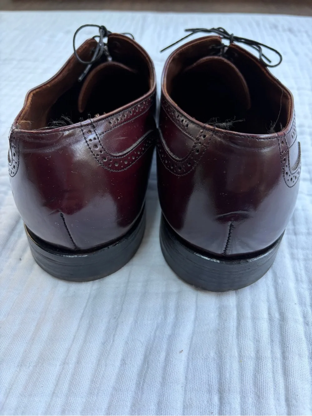 Vintage Bostonian Foot Savers Men’s 11.5 Burgundy Leather Wingtip Oxford USA